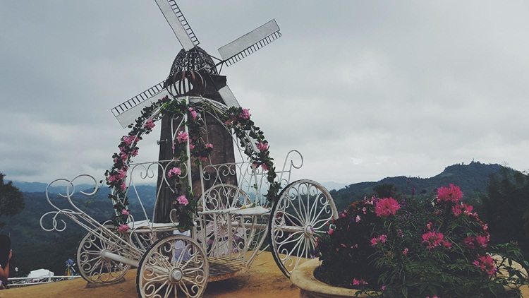 Windmills and wheelborrows are Sirao Flower Garden Cebu